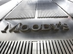 A Moody's sign is displayed on 7 World Trade Center, the company's corporate headquarters in New York