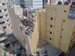A building in Hyderabad began to tilt to its side, leading to its demolition A building in Hyderabad began to tilt to its side, leading to its demolition
