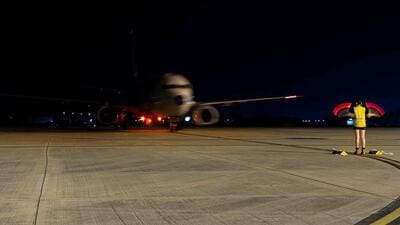 An Indian Navy P-8I Neptune aircraft is guided onto the apron at RAAF Base Darwin, NT, during Exercise Kakadu 2024. (LACW Aiesha White-Kratz) An Indian Navy P-8I Neptune aircraft is guided onto the apron at RAAF Base Darwin, NT, during Exercise Kakadu 2024. (LACW Aiesha White-Kratz)