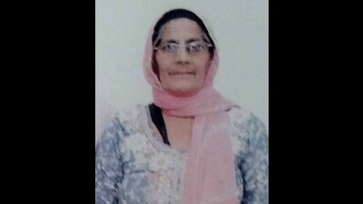 Deceased Harpal Kaur, who died in a road mishap near Chehlan village in Ludhiana on Thursday. (HT Photo)