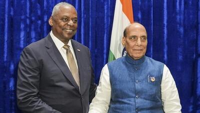 Defence Minister Rajnath Singh during a meeting with United States Secretary of Defence Lloyd Austin, in Vientiane, Laos (PTI/Image Via @rajnathsingh) Defence Minister Rajnath Singh during a meeting with United States Secretary of Defence Lloyd Austin, in Vientiane, Laos (PTI/Image Via @rajnathsingh)