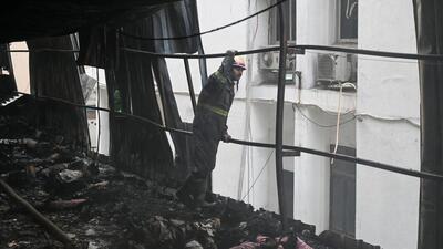 The fire is suspected to have broken out due to an electrical short circuit. (Sunil Ghosh/HT Photo) The fire is suspected to have broken out due to an electrical short circuit. (Sunil Ghosh/HT Photo)