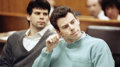 A preliminary hearing held in Beverly Hills, Calif., for Lyle, left, and Erik Menendez, was postponed as their lawyers fought to keep potentially incriminating evidence out of the case, April 12, 1991. (AP / Kevork Djansezian) A preliminary hearing held in Beverly Hills, Calif., for Lyle, left, and Erik Menendez, was postponed as their lawyers fought to keep potentially incriminating evidence out of the case, April 12, 1991. (AP / Kevork Djansezian)