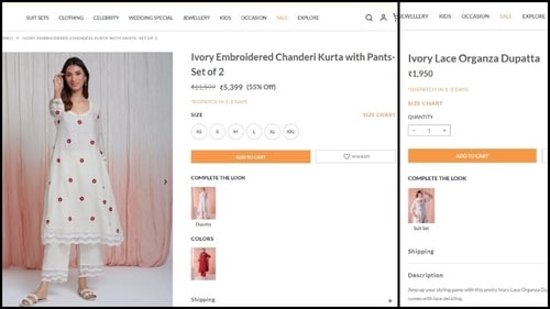The price of the white floral kurta set Ananya, Malaika, Alia and Janhvi love. The price of the white floral kurta set Ananya, Malaika, Alia and Janhvi love.