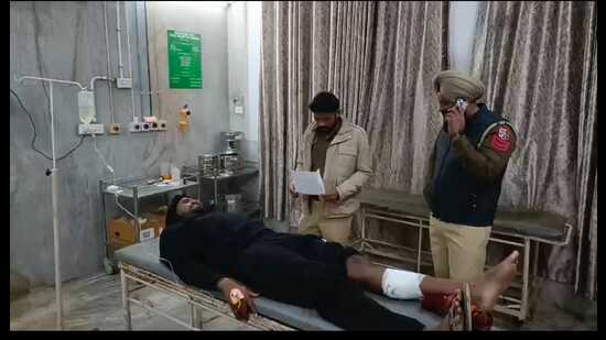 Sunil Kumar alias Baba undergoing treatment at Moga hospital. (HT Photo)