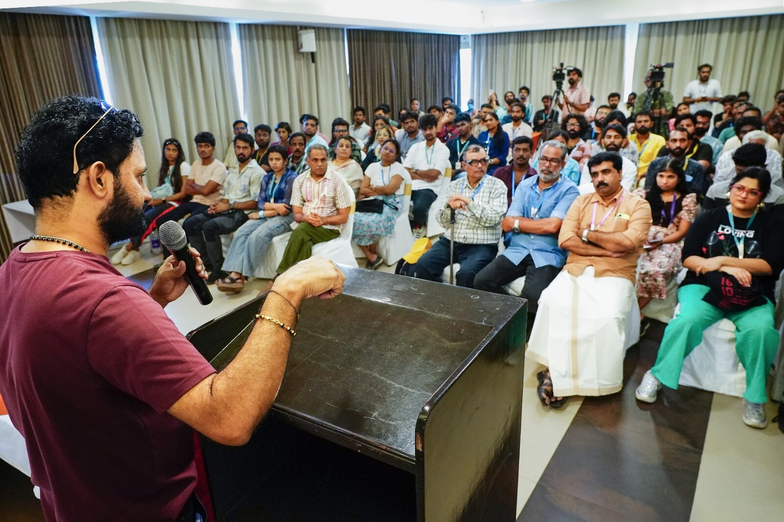 Oscar winning sound designer Resul Pookutty on ‘The Sonic Landscape’. (Courtesy idfssk) Oscar winning sound designer Resul Pookutty on ‘The Sonic Landscape’. (Courtesy idfssk)