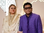 AR Rahman poses for a photograph with his wife Saira Banu at the Ambani wedding. (AP Photo /Rajanish Kakade) AR Rahman poses for a photograph with his wife Saira Banu at the Ambani wedding. (AP Photo /Rajanish Kakade)