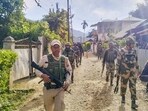 Security personnel conduct patrolling in a sensitive area of Manipur on Wednesday. Security personnel conduct patrolling in a sensitive area of Manipur on Wednesday.