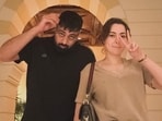 Badshah and Pakistani actor Hania Aamir pose for the camera in Dubai. Badshah and Pakistani actor Hania Aamir pose for the camera in Dubai.
