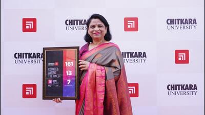 Chitkara University pro chancellor Madhu Chitkara, “This recognition highlights our unwavering commitment to innovation.” (HT Photo) Chitkara University pro chancellor Madhu Chitkara, “This recognition highlights our unwavering commitment to innovation.” (HT Photo)