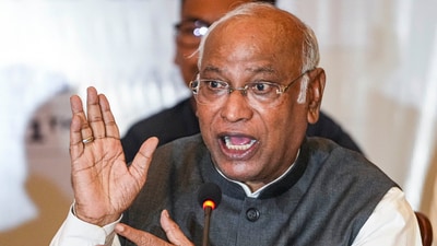 Congress president Mallikarjun Kharge. (PTI) Congress president Mallikarjun Kharge. (PTI)