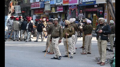 Dilpreet’s cremation was held under strict security arrangements in Kumbra village, Mohali, to prevent any untoward incident. Additional forces were deployed from nearby police stations. (Sanjeev Sharma/HT) Dilpreet’s cremation was held under strict security arrangements in Kumbra village, Mohali, to prevent any untoward incident. Additional forces were deployed from nearby police stations. (Sanjeev Sharma/HT)