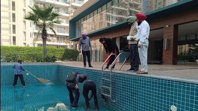 Health department officials found three breeding grounds for mosquitoes at Omaxe apartments, Pakhowal road. (File) Health department officials found three breeding grounds for mosquitoes at Omaxe apartments, Pakhowal road. (File)