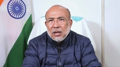 Manipur CM N. Biren Singh said the BJP government is working towards restoring peace and normalcy (PTI) Manipur CM N. Biren Singh said the BJP government is working towards restoring peace and normalcy (PTI)