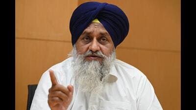 Sukhbir’s resignation came three days after he approached the Akal Takht and appealed to jathedar Giani Raghbir Singh to convene a meeting of the Panj Singh Sahiban (Sikh clergy) soon to pronounce tankhah (religious punishment) to him, citing that it had been two-and-a-half-months since he was declared a tankhaiya. (HT) Sukhbir’s resignation came three days after he approached the Akal Takht and appealed to jathedar Giani Raghbir Singh to convene a meeting of the Panj Singh Sahiban (Sikh clergy) soon to pronounce tankhah (religious punishment) to him, citing that it had been two-and-a-half-months since he was declared a tankhaiya. (HT)