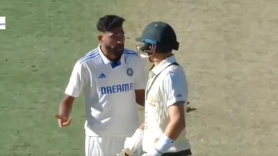 Things got heated between Mohammed Siraj (L) and Marnus Labuschagne (Screengrab) Things got heated between Mohammed Siraj (L) and Marnus Labuschagne (Screengrab)