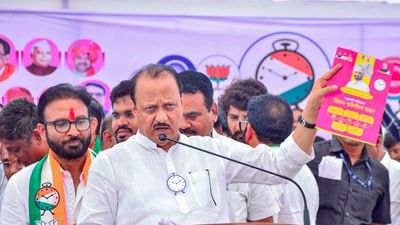 Maharashtra Deputy Chief Minister Ajit Pawar addressing a public meeting. (ANI) Maharashtra Deputy Chief Minister Ajit Pawar addressing a public meeting. (ANI)