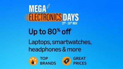Amazon Mega Electronics Days: Save up to 80% on laptops, smartwatches, headphones, and more! Amazon Mega Electronics Days: Save up to 80% on laptops, smartwatches, headphones, and more!