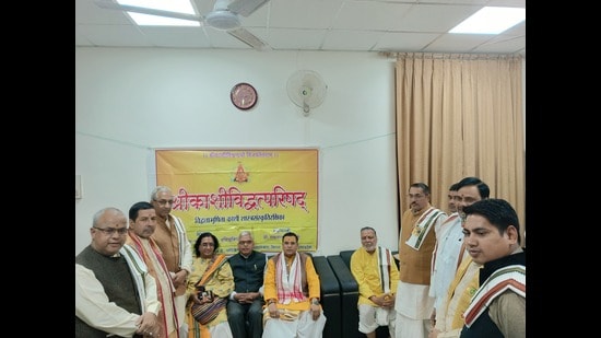 Kashi Vidvat Parishad meeting underway in Varanasi. (HT PHOTO)