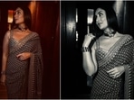 Kareena picked a black and golden saree for her weekend night look and it’s stunning as ever.