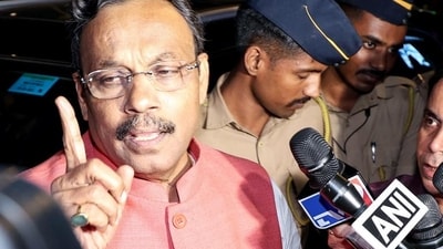 BJP general secretary Vinod Tawde speaks to the media on allegations of distributing cash during Maharashtra assembly elections. (ANI Photo) BJP general secretary Vinod Tawde speaks to the media on allegations of distributing cash during Maharashtra assembly elections. (ANI Photo)
