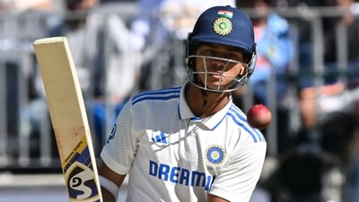 India�s Yashasvi Jaiswal plays a shot during the second day of the first Test cricket match between Australia and India at the Optus Stadium (AFP) India�s Yashasvi Jaiswal plays a shot during the second day of the first Test cricket match between Australia and India at the Optus Stadium (AFP)
