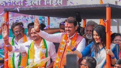 Maharashtra deputy chief minister Devendra Fadnavis during a roadshow for the Maharashtra Assembly elections, (PTI) Maharashtra deputy chief minister Devendra Fadnavis during a roadshow for the Maharashtra Assembly elections, (PTI)