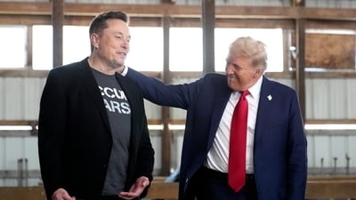 FILE - Tesla and SpaceX CEO Elon Musk, left, and President-elect Donald Trump attend a campaign event at the Butler Farm Show on Oct. 5, 2024, in Butler, Pa. (AP Photo/Alex Brandon, File) (AP) FILE - Tesla and SpaceX CEO Elon Musk, left, and President-elect Donald Trump attend a campaign event at the Butler Farm Show on Oct. 5, 2024, in Butler, Pa. (AP Photo/Alex Brandon, File) (AP)