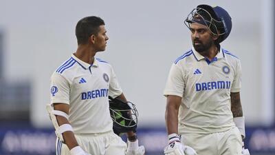 India openers Yashasvi Jaiswal (L) and KL Rahul return unbeaten at stumps on Day 2 of the first Test against Australia at the Optus Stadium in Perth on Saturday. (AP) India openers Yashasvi Jaiswal (L) and KL Rahul return unbeaten at stumps on Day 2 of the first Test against Australia at the Optus Stadium in Perth on Saturday. (AP)
