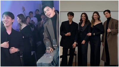 J-Hope and Cha Eun Wo have a blast at the Audemars Piguet event. J-Hope and Cha Eun Wo have a blast at the Audemars Piguet event.