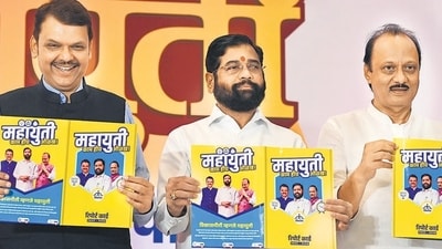 Chief Minister Eknath Shinde, Deputy Chief Minister Devendra Fadnavis and Ajit Pawar. (Photo by Raju Shinde/HT Photo) (Hindustan Times) Chief Minister Eknath Shinde, Deputy Chief Minister Devendra Fadnavis and Ajit Pawar. (Photo by Raju Shinde/HT Photo) (Hindustan Times)