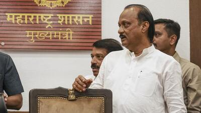 Mumbai: Maharashtra Deputy Chief Minister and NCP leader Ajit Pawar during a press conference as the BJP-led Mahayuti alliance secures victory amid the counting of votes for the Maharashtra Assembly elections, in Mumbai, Saturday, Nov. 23, 2024. (PTI Photo/Kunal Patil)(PTI11_23_2024_000261A) (PTI) Mumbai: Maharashtra Deputy Chief Minister and NCP leader Ajit Pawar during a press conference as the BJP-led Mahayuti alliance secures victory amid the counting of votes for the Maharashtra Assembly elections, in Mumbai, Saturday, Nov. 23, 2024. (PTI Photo/Kunal Patil)(PTI11_23_2024_000261A) (PTI)