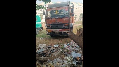 Solid waste lay scattered near Ekana Stadium on Saturday a day after it hosted a music concert (Sourced) Solid waste lay scattered near Ekana Stadium on Saturday a day after it hosted a music concert (Sourced)
