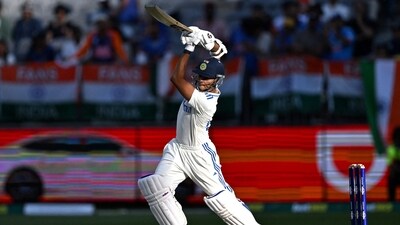 India's Yashasvi Jaiswal plays a shot during the second day of the first Test cricket match against Australia. (AFP) India's Yashasvi Jaiswal plays a shot during the second day of the first Test cricket match against Australia. (AFP)