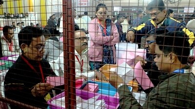 A counting centre in Maharashtra’s Nagpur. (PTI) (HT_PRINT) A counting centre in Maharashtra’s Nagpur. (PTI) (HT_PRINT)