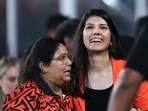 Kavya Maran, Chief executive officer (CEO) of SunRisers Hyderabad, celebrates SRH's win. Kavya Maran, Chief executive officer (CEO) of SunRisers Hyderabad, celebrates SRH's win.