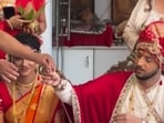 Shakalaka Boom Boom actor Kinshuk Vaidya and his girlfriend Diiksha Nagpal perform wedding rituals. Shakalaka Boom Boom actor Kinshuk Vaidya and his girlfriend Diiksha Nagpal perform wedding rituals.