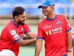 Rishabh Pant with head coach Ricky Ponting during a practice session Rishabh Pant with head coach Ricky Ponting during a practice session