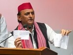 Samajwadi Party (SP) president Akhilesh Yadav addresses a press conference at the party headquarters in Lucknow on Sunday, Samajwadi Party (SP) president Akhilesh Yadav addresses a press conference at the party headquarters in Lucknow on Sunday,
