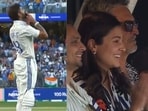 Virat Kohli blows kisses towards Anushka Sharma. Virat Kohli blows kisses towards Anushka Sharma.