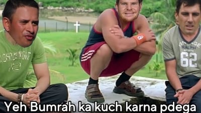 Bumrah's five-wicket haul sparked memes. (Instagram/worldofcricketmemes_) Bumrah's five-wicket haul sparked memes. (Instagram/worldofcricketmemes_)