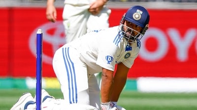 India's Rishabh Pant during Day 1 of the first Test match against Australia, at Perth Stadium, in Perth on Friday. (BCCI - X)