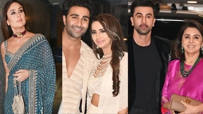 Aadar Jain's cousins Kareena Kapoor and Ranbir Kapoor attended his roka ceremony with Alekha Advani.