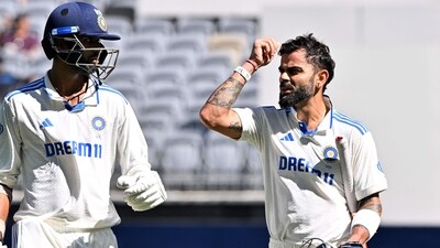 India's Virat Kohli (R) and Washington Sundar on day three of the first Test cricket match between Australia and India at Optus Stadium in Perth (AFP) India's Virat Kohli (R) and Washington Sundar on day three of the first Test cricket match between Australia and India at Optus Stadium in Perth (AFP)