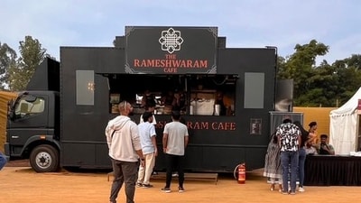 The Rameshwaram cafe food truck at NICE grounds. (X/Anubha) The Rameshwaram cafe food truck at NICE grounds. (X/Anubha)