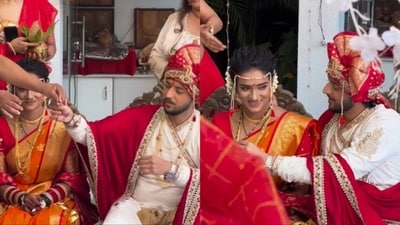 Shakalaka Boom Boom actor Kinshuk Vaidya and his girlfriend Diiksha Nagpal perform wedding rituals. Shakalaka Boom Boom actor Kinshuk Vaidya and his girlfriend Diiksha Nagpal perform wedding rituals.