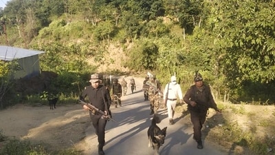 Security personnel patrol vulnerable areas in Manipur. (PTI Photo) Security personnel patrol vulnerable areas in Manipur. (PTI Photo)