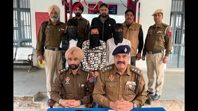 The accused in police custody in Ludhiana on Sunday. (HT photo)