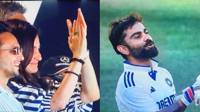 Anushka Sharma cheered for Virat Kohli. Anushka Sharma cheered for Virat Kohli.