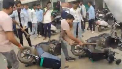 Ola customer smashed scooter with hammer after receiving ₹90,000 bill. (X/@realgautam13) Ola customer smashed scooter with hammer after receiving ₹90,000 bill. (X/@realgautam13)